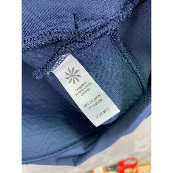 ATHLETA SMALL WOMEN'S QUILTED JACQUARD COWL ATHLETIC ELEVATION PULL OVER BLUE - Picture 4 of 15